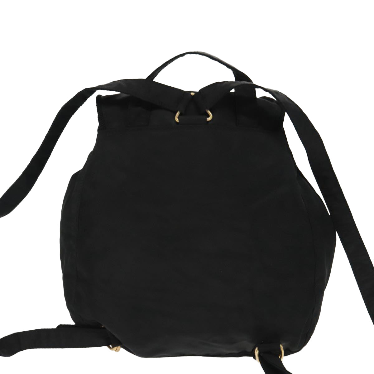 PRADA Backpack Nylon Black Gold Auth bs19317