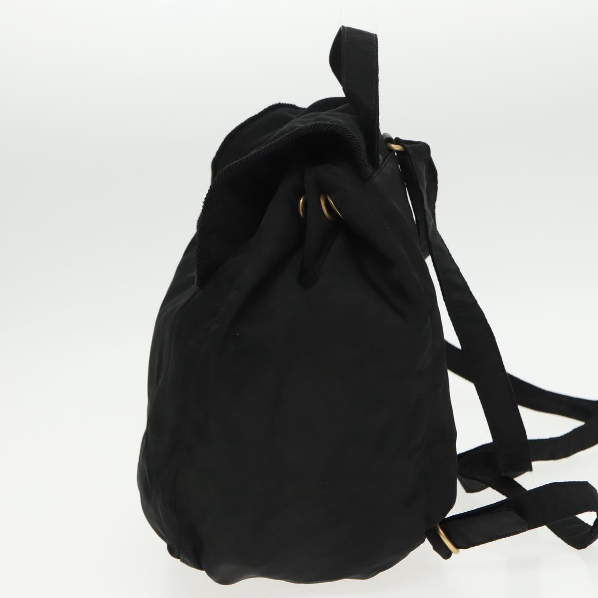 PRADA Backpack Nylon Black Gold Auth bs19317