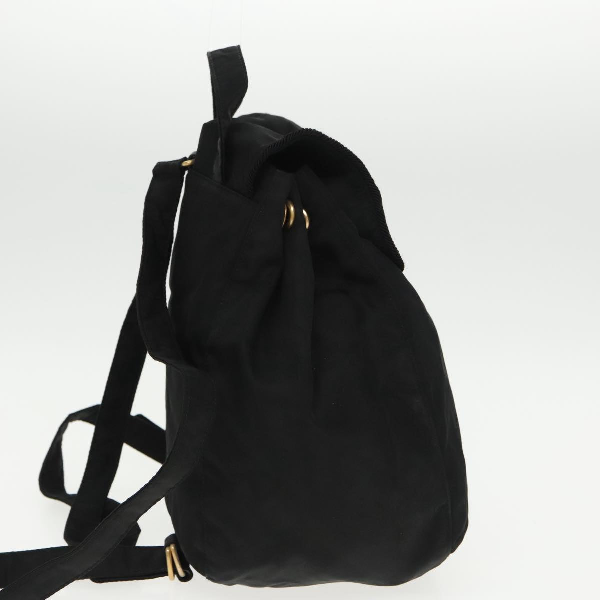 PRADA Backpack Nylon Black Gold Auth bs19317