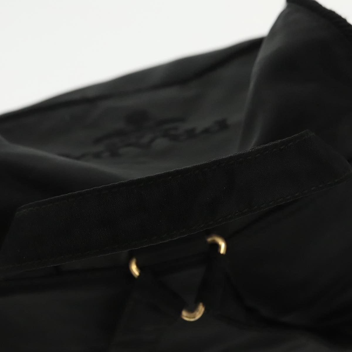 PRADA Backpack Nylon Black Gold Auth bs19317