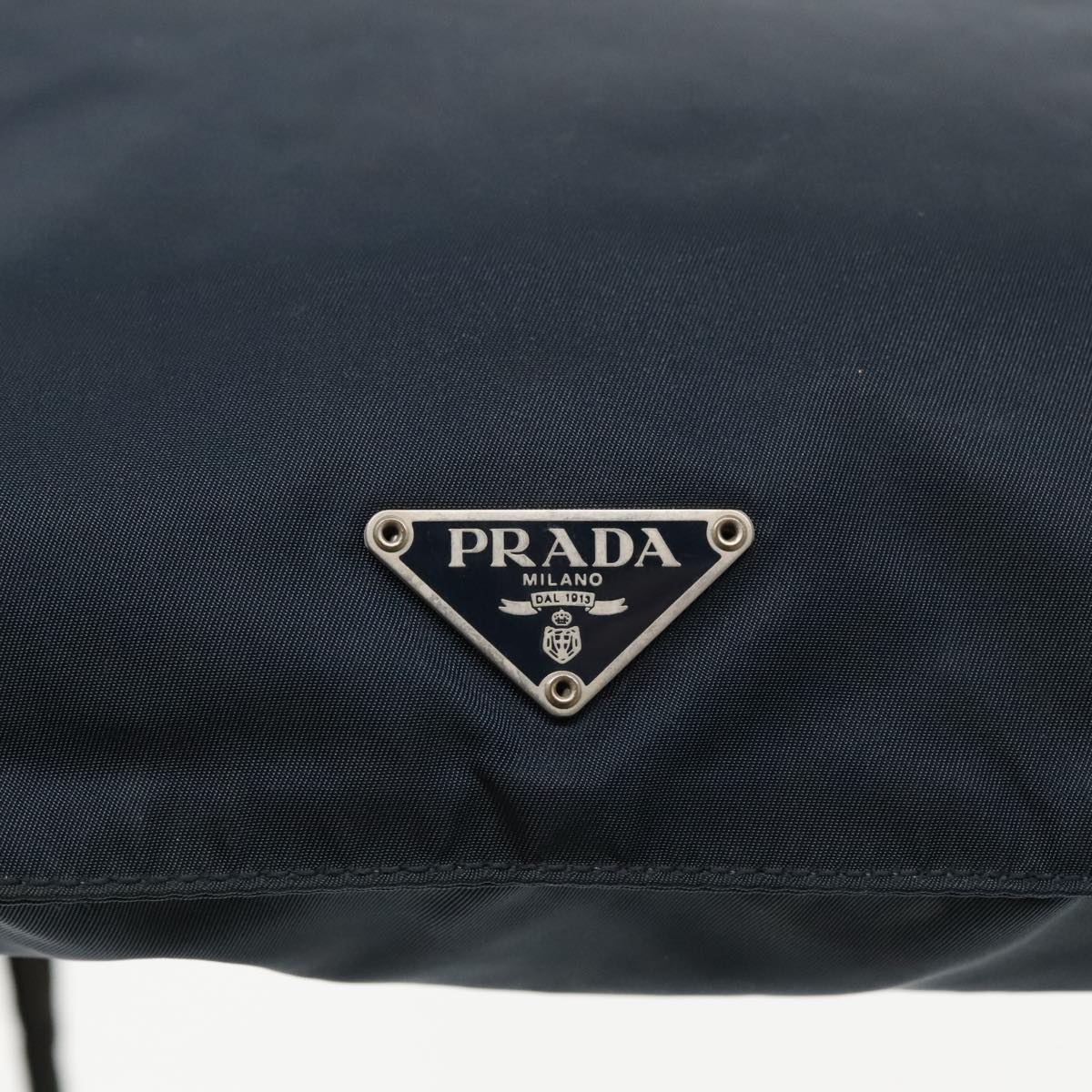 PRADA Shoulder Bag Nylon Navy Silver Auth bs19319