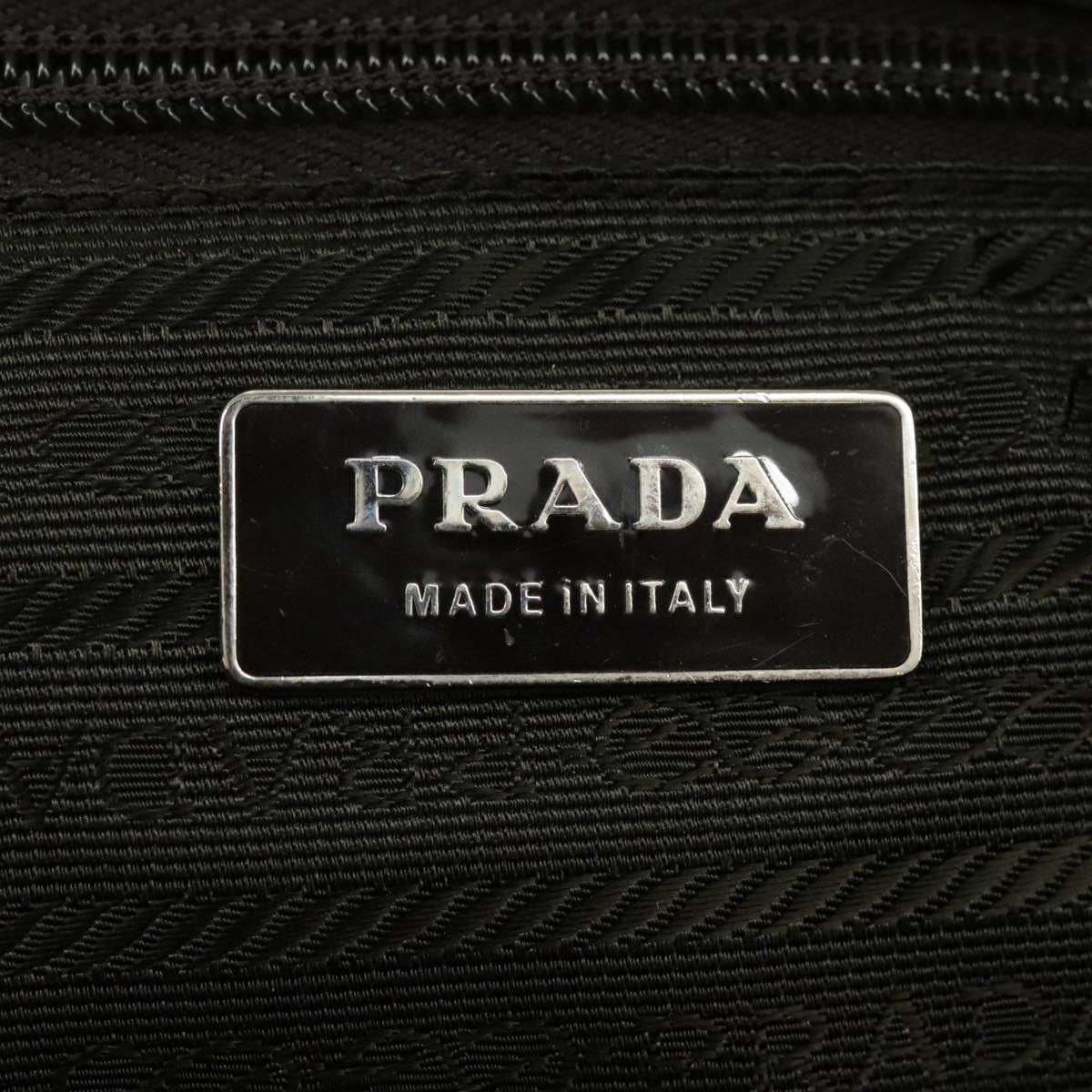 PRADA Hand Bag Leather Brown Silver Auth bs19320