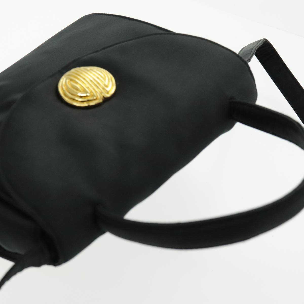 GIVENCHY Shoulder Bag Satin Gold Black Auth bs19323