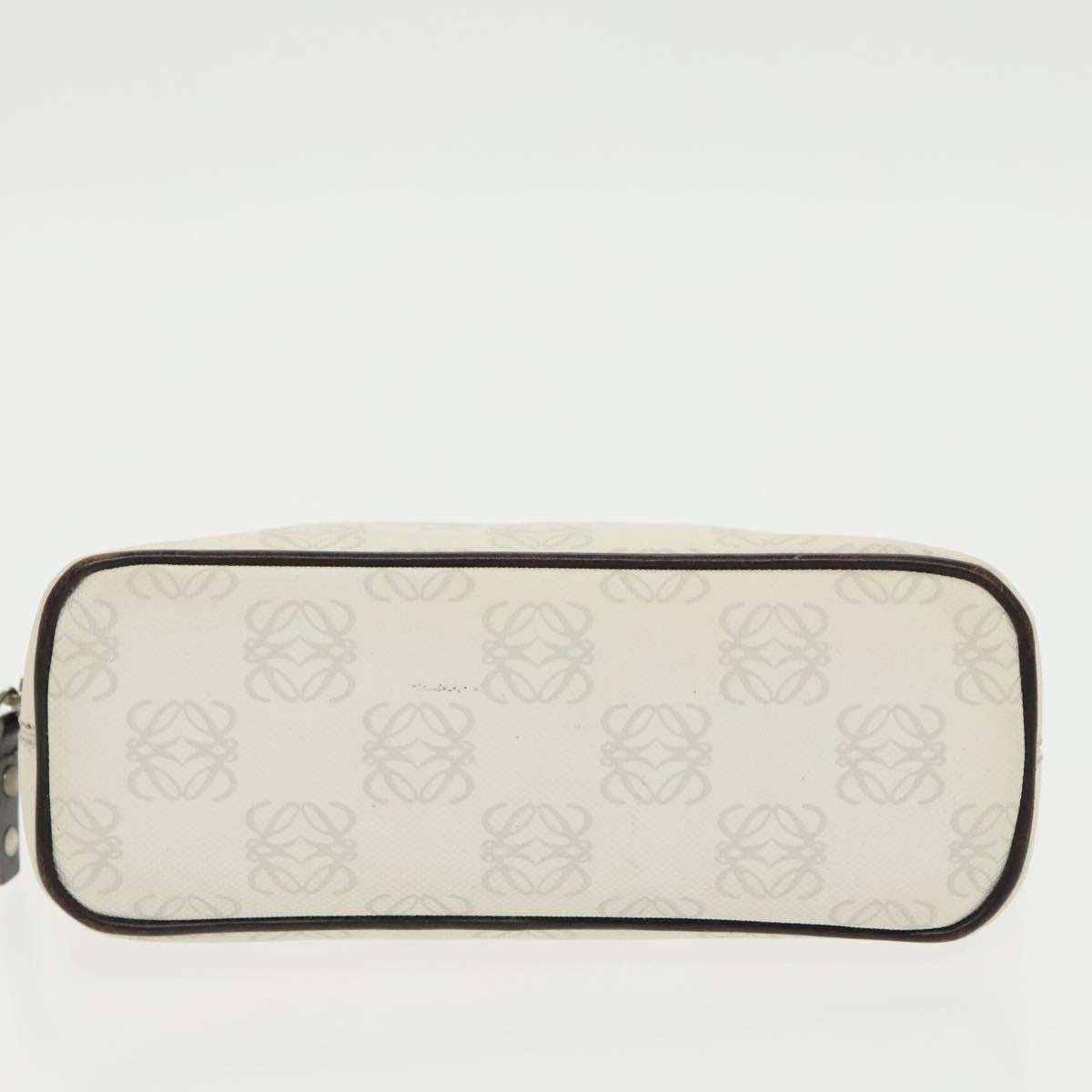 LOEWE Anagram Pouch PVC White Silver Auth bs19327