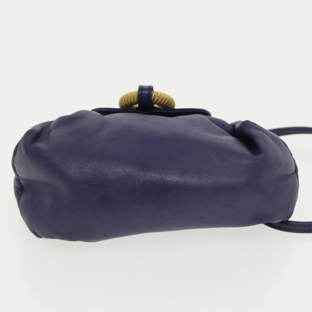 LOEWE Shoulder Bag Leather Purple Gold Auth bs19331