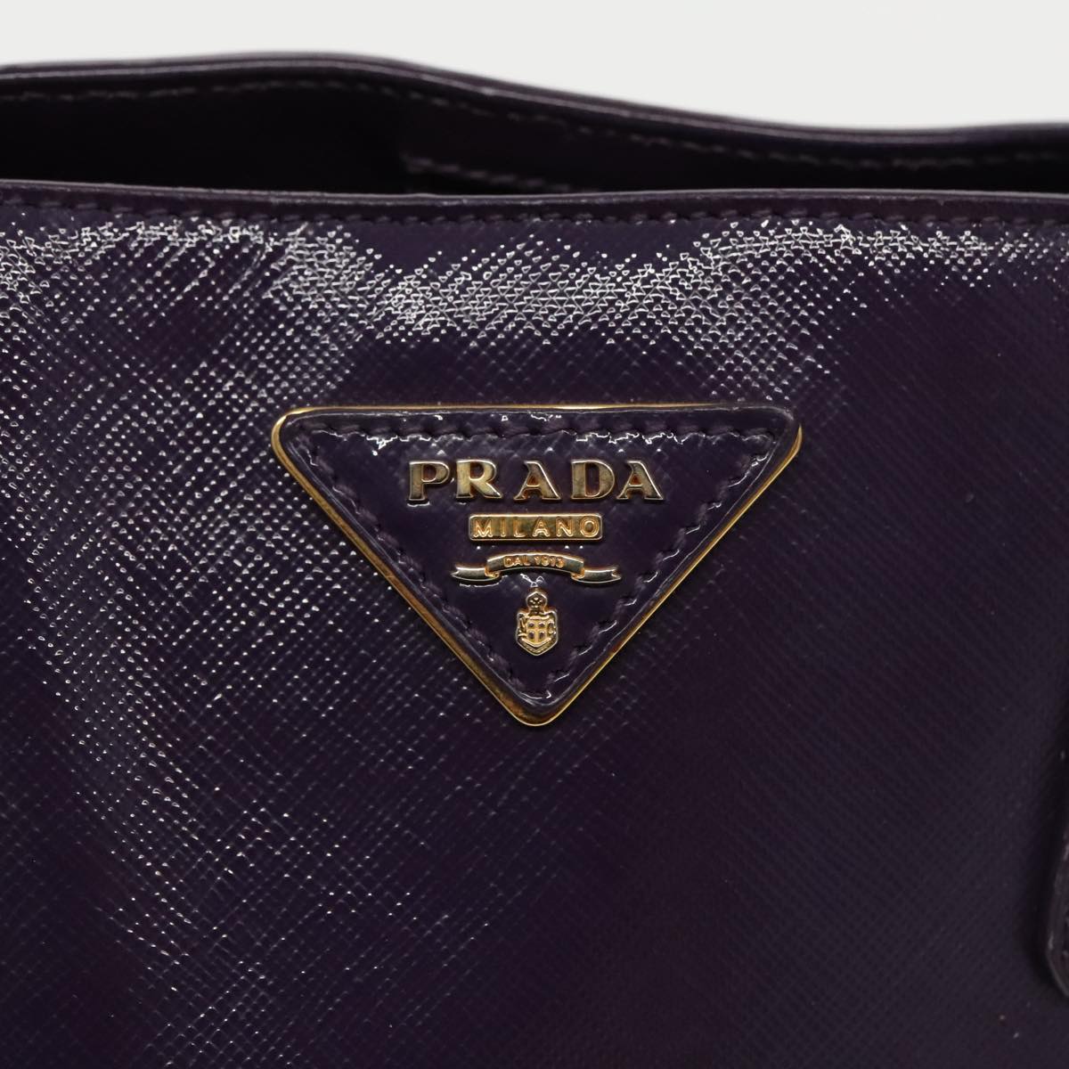 PRADA Tote Bag Safiano leather Black Gold Auth bs19343