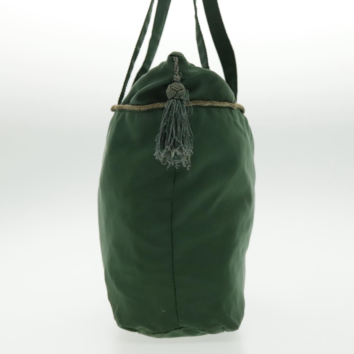 PRADA Tote Bag Nylon Green Silver Auth bs19345