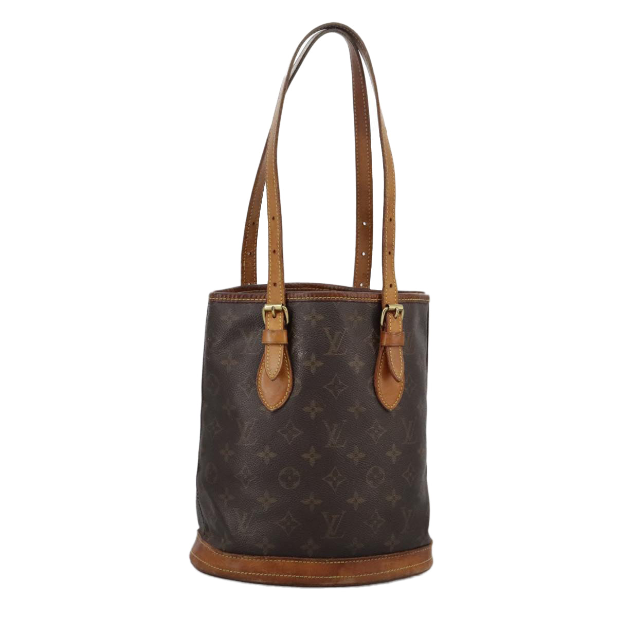 LOUIS VUITTON Monogram Bucket PM Shoulder Bag M42238 LV Auth bs19361