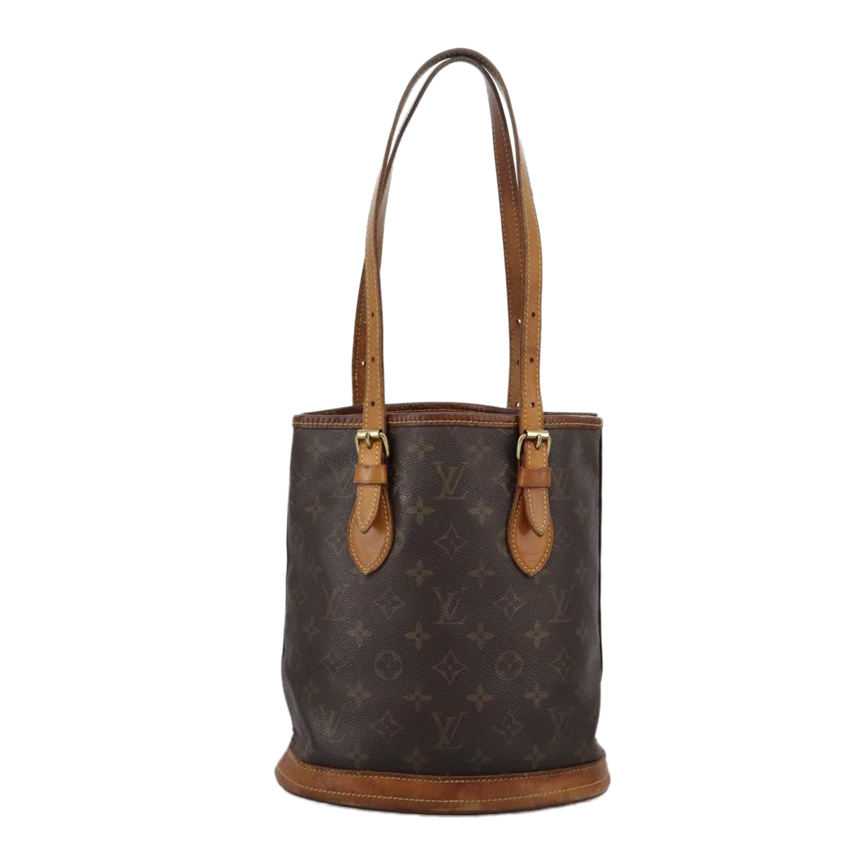 LOUIS VUITTON Monogram Bucket PM Shoulder Bag M42238 LV Auth bs19361