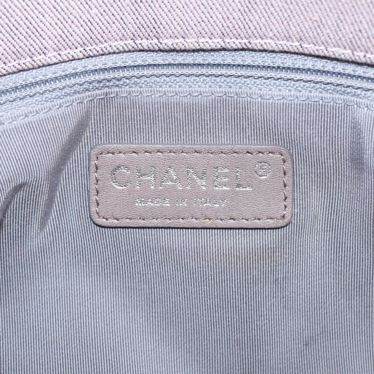 CHANEL Matelasse COCO Mark Hand Bag Canvas Pink Silver CC Auth bs19387