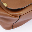 Chloe Indy Shoulder Bag Leather Brown Gold Auth bs19389-14