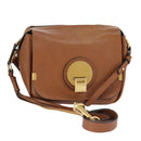 Chloe Indy Shoulder Bag Leather Brown Gold Auth bs19389-1