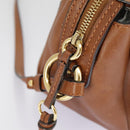 Chloe Indy Shoulder Bag Leather Brown Gold Auth bs19389-24