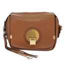 Chloe Indy Shoulder Bag Leather Brown Gold Auth bs19389-13