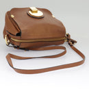Chloe Indy Shoulder Bag Leather Brown Gold Auth bs19389-7