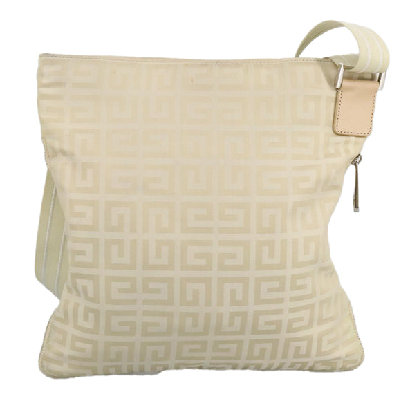 GIVENCHY Shoulder Bag Nylon Beige Silver Auth bs19390