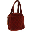 CHANEL Matelasse Hand Bag Velor Orange Gold CC Auth bs19395-1