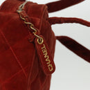 CHANEL Matelasse Hand Bag Velor Orange Gold CC Auth bs19395-18