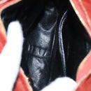 CHANEL Matelasse Hand Bag Velor Orange Gold CC Auth bs19395-9