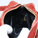 CHANEL Matelasse Hand Bag Velor Orange Gold CC Auth bs19395-21