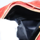 CHANEL Matelasse Hand Bag Velor Orange Gold CC Auth bs19395-10