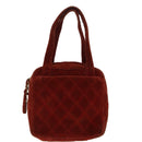 CHANEL Matelasse Hand Bag Velor Orange Gold CC Auth bs19395-13