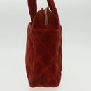 CHANEL Matelasse Hand Bag Velor Orange Gold CC Auth bs19395-3