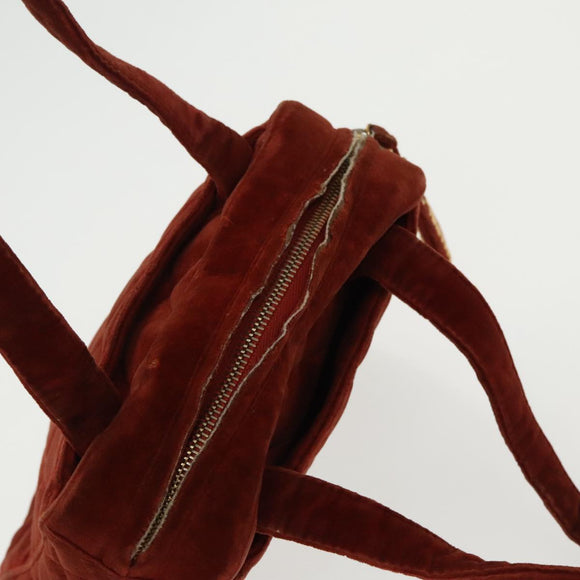 CHANEL Matelasse Hand Bag Velor Orange Gold CC Auth bs19395