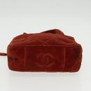 CHANEL Matelasse Hand Bag Velor Orange Gold CC Auth bs19395-5