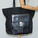 GUCCI Tote Bag Canvas Leather Black Silver 019 2122 0523 Auth bs19400-21