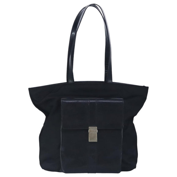 GUCCI Tote Bag Canvas Leather Black Silver 019 2122 0523 Auth bs19400