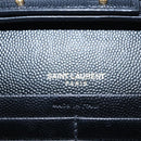 SAINT LAURENT V Stitch Chain Long Wallet Leather Black Gold Auth bs19416A-19
