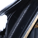 SAINT LAURENT V Stitch Chain Long Wallet Leather Black Gold Auth bs19416A-22