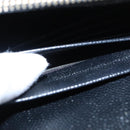 SAINT LAURENT V Stitch Chain Long Wallet Leather Black Gold Auth bs19416A-26