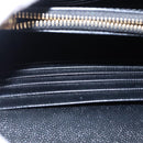 SAINT LAURENT V Stitch Chain Long Wallet Leather Black Gold Auth bs19416A-27
