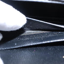 SAINT LAURENT V Stitch Chain Long Wallet Leather Black Gold Auth bs19416A-28