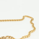 SAINT LAURENT V Stitch Chain Long Wallet Leather Black Gold Auth bs19416A-14