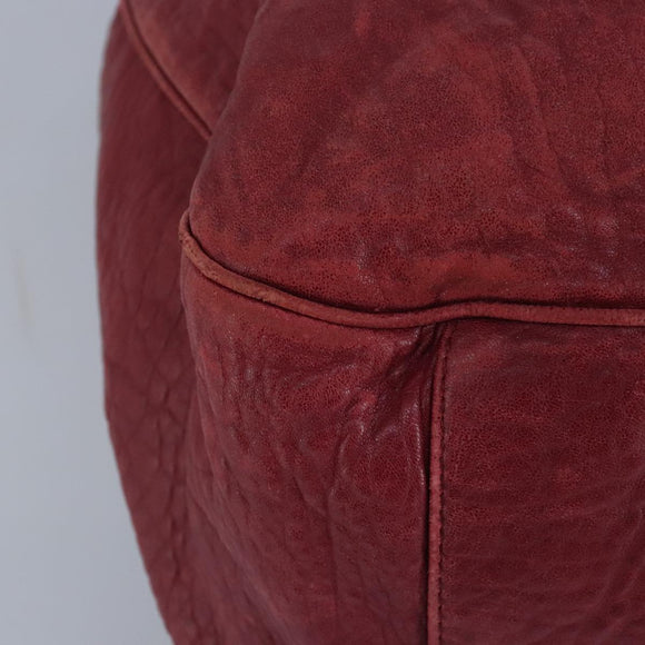 SAINT LAURENT Shoulder Bag Leather Red Silver 228340 Auth bs19417