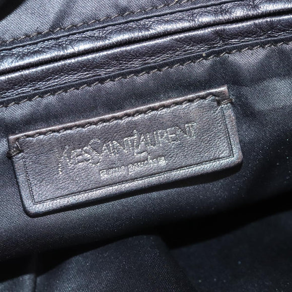 SAINT LAURENT Shoulder Bag Leather Red Silver 228340 Auth bs19417