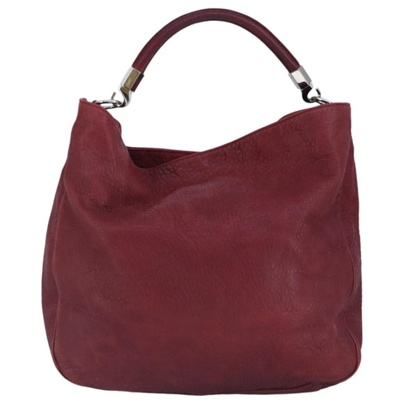 SAINT LAURENT Shoulder Bag Leather Red Silver 228340 Auth bs19417