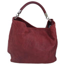 SAINT LAURENT Shoulder Bag Leather Red Silver 228340 Auth bs19417-2