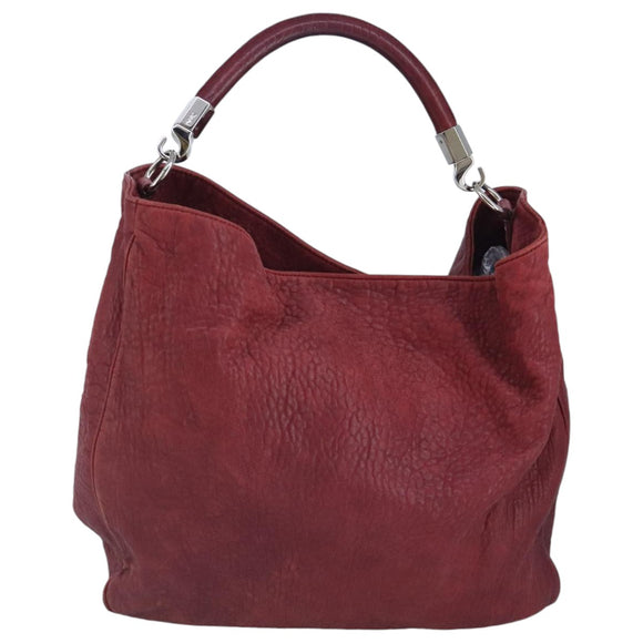 SAINT LAURENT Shoulder Bag Leather Red Silver 228340 Auth bs19417