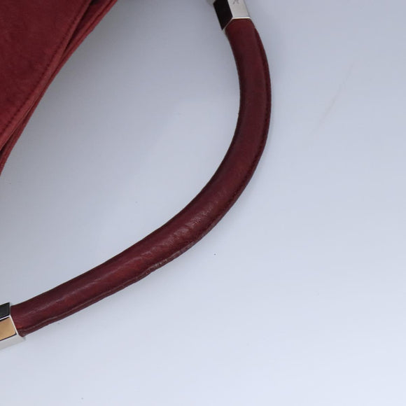 SAINT LAURENT Shoulder Bag Leather Red Silver 228340 Auth bs19417
