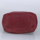 SAINT LAURENT Shoulder Bag Leather Red Silver 228340 Auth bs19417-5