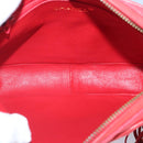 CHANEL Chain Shoulder Bag Canvas Red Gold CC Auth bs19429-10