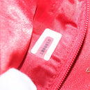 CHANEL Chain Shoulder Bag Canvas Red Gold CC Auth bs19429-11