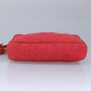 CHANEL Chain Shoulder Bag Canvas Red Gold CC Auth bs19429-5