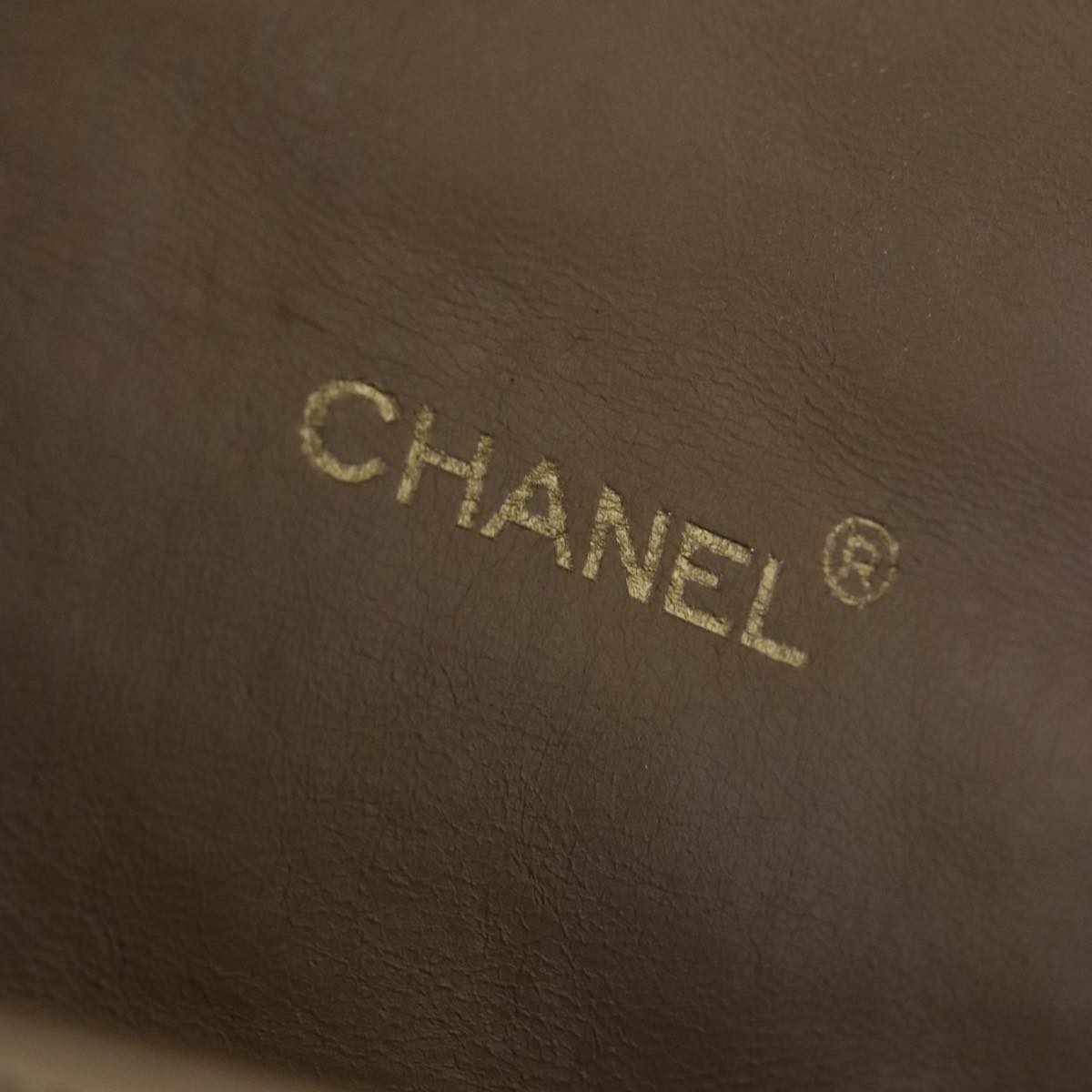 CHANEL Matelasse Chain Hand Bag Lamb Skin Beige Gold CC Auth bs19431