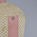 CHANEL Hand Bag Canvas Leather Pink Silver CC Auth bs19432-14