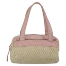 CHANEL Hand Bag Canvas Leather Pink Silver CC Auth bs19432-13